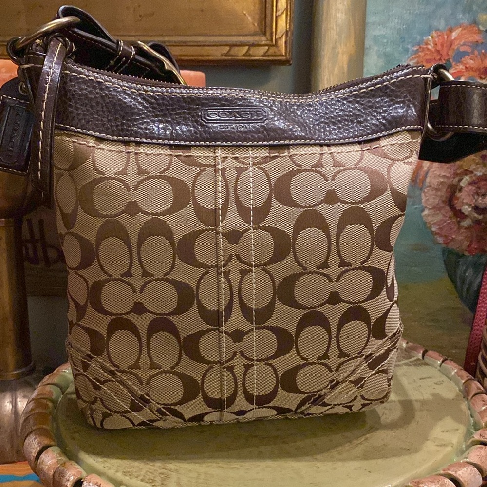 Coach Signature canvas and souffle leather two-way bag - 19402